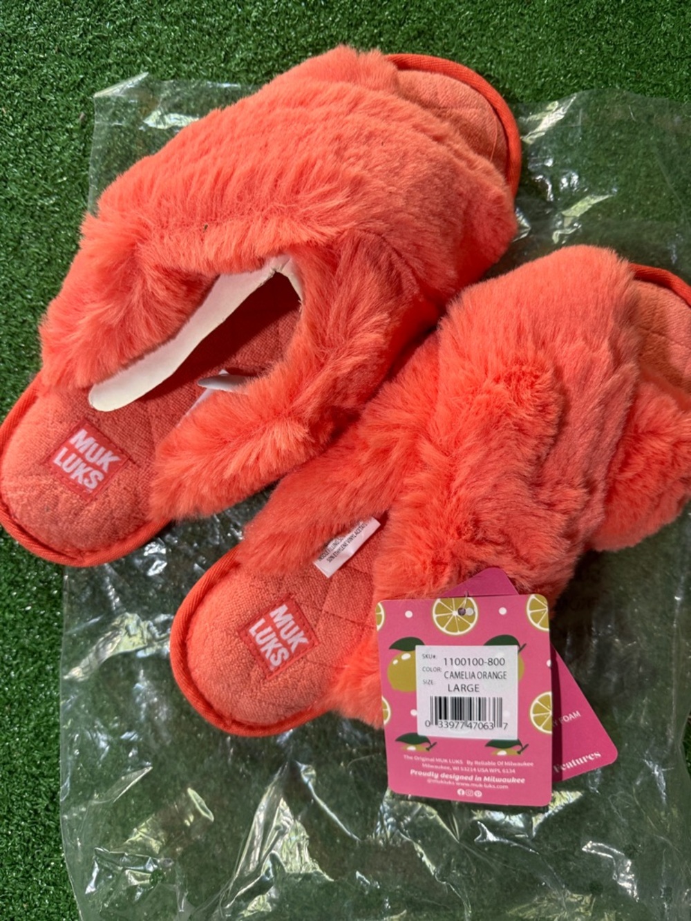 Muk Luk Camelia Orange Slippers